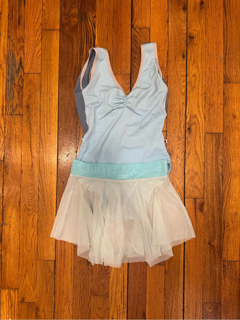 Yumiko Blue Gina Leotard W/ Matching Elevè Hipster Mesh Skirt *see description*